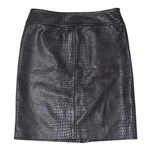 AK ANNE KLEIN Chocolate Brown Croc-Embossed Pencil Skirt Animal 4 Party Work